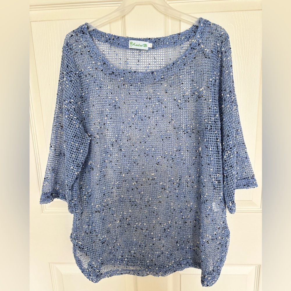 Lulu-B Light Blue Crochet Top